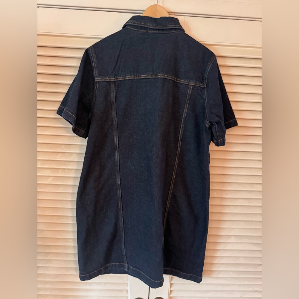 NWT ADORBS AF ZIP FRONT DENIM MINI DRESS FROM BLANK NYC SZ XL ORIG $128 - Picture 2 of 8